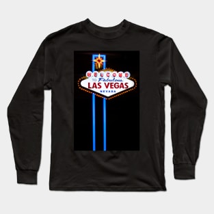 Las Vegas Welcome Sign Neon Long Sleeve T-Shirt